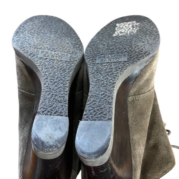 Franco Sarto Weston Gray Suede Leather Wedge Ankle Booties Boots Shoes sz 8.5 - Picture 15 of 16